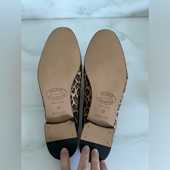 Stubbs & Wootton needlepoint leopard print Jane mules with box - Picture 7 of 12